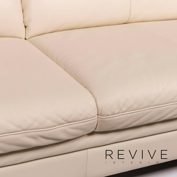 Himolla Leder Sofa Creme Zweisitzer Couch #11945