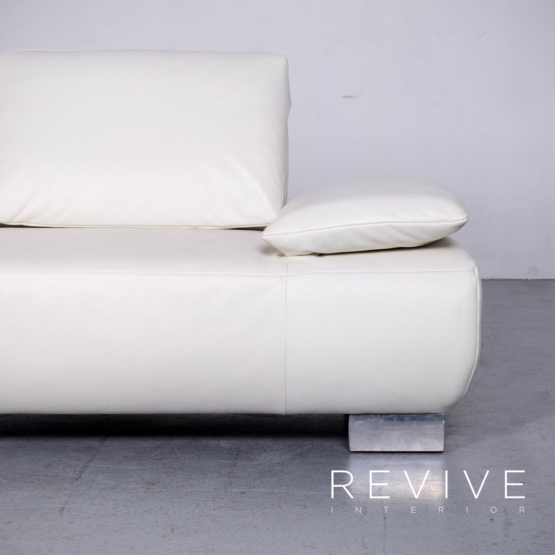 Koinor Volare Designer Leder Sofa Weiß Echtleder Couch #6481