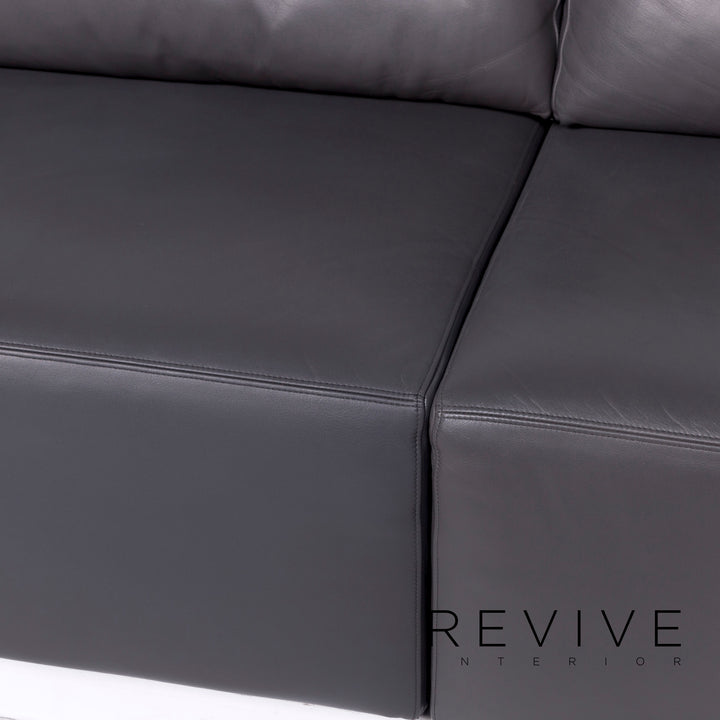Walter Knoll Nelson Leder Ecksofa Grau Anthrazit Sofa Couch #11010
