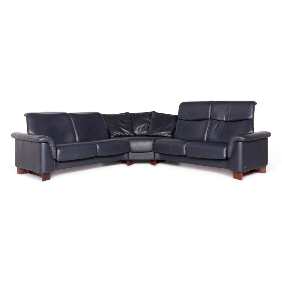 Canapé d'angle en cuir Stressless canapé bleu #8919