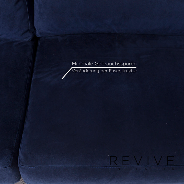 Canapé d'angle en tissu cuir Flexform bleu noir canapé #11758