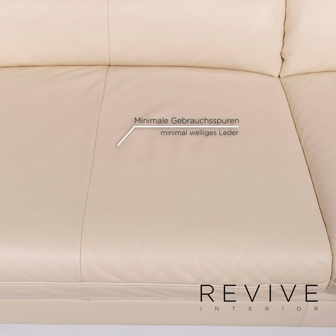 Himolla Leder Sofa Creme Zweisitzer Couch #11945
