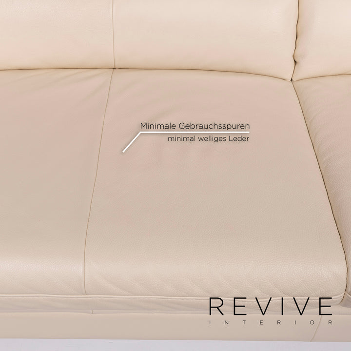 Himolla Leder Sofa Creme Zweisitzer Couch #11945