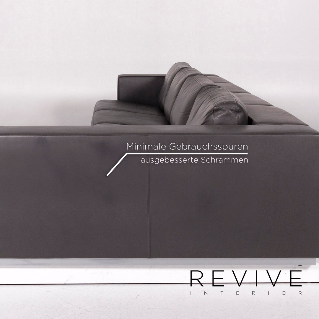Walter Knoll Nelson Leder Ecksofa Grau Anthrazit Sofa Couch #11010