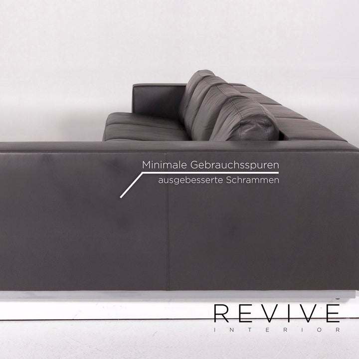Walter Knoll Nelson Leder Ecksofa Grau Anthrazit Sofa Couch #11010