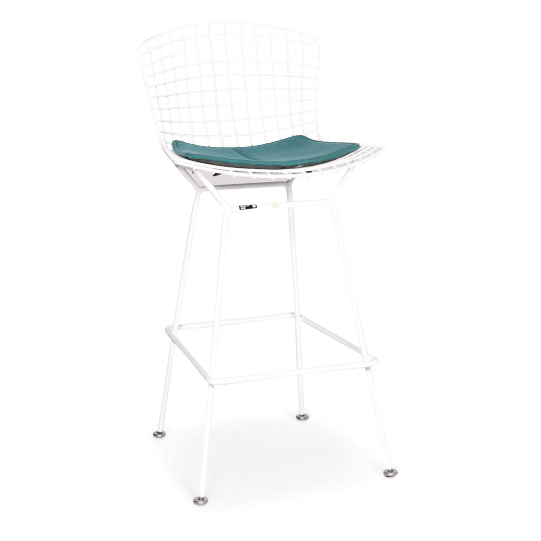 Knoll International Bertoia Barstool Metal Chair Armchair White Turquoise Chair Stool #8662