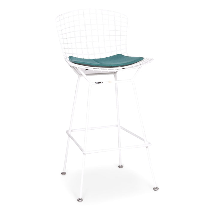 Knoll International Bertoia Barstool Metal Chair Armchair White Turquoise Chair Stool #8662