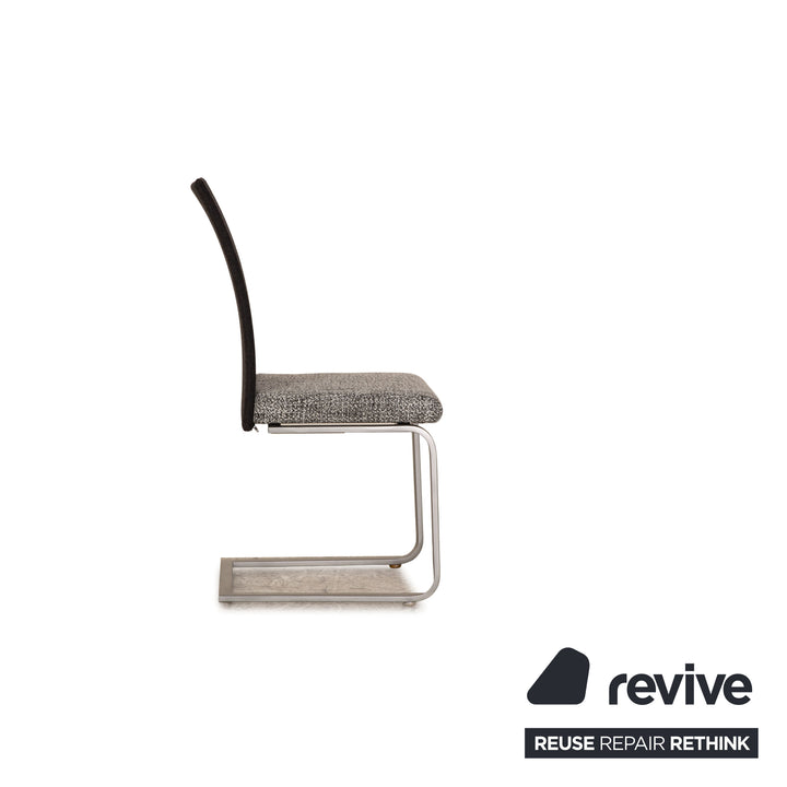 Lot de 6 chaises en tissu Venjakob chaises cantilever grises revêtement neuf