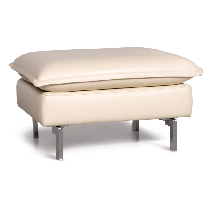 Willi Schillig Leder Hocker Creme Echtleder #7233