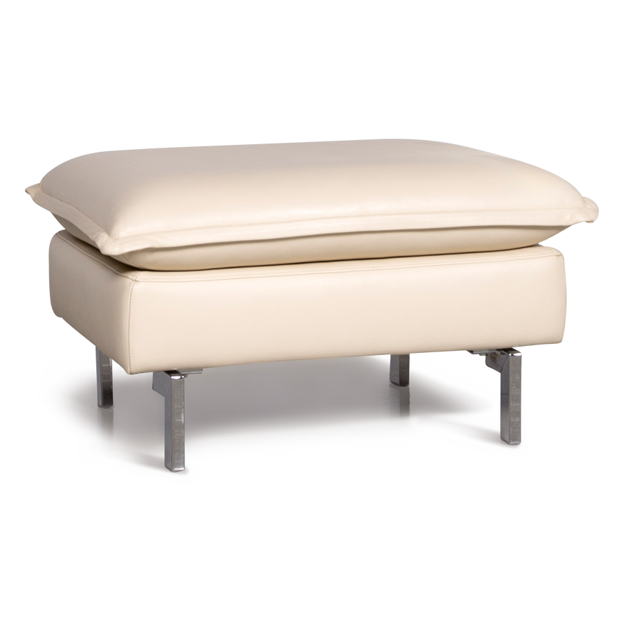 Willi Schillig Leder Hocker Creme Echtleder #7233