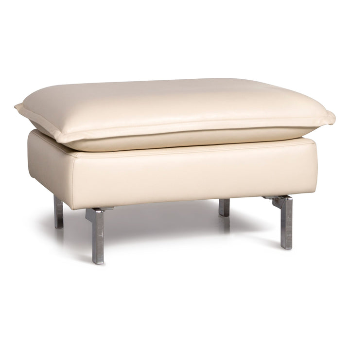 Willi Schillig Leder Hocker Creme Echtleder #7234
