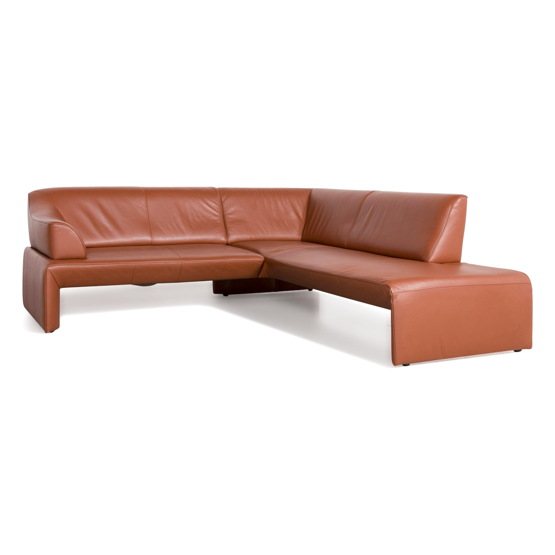 Laauser Ecksofa Braun Cognac Echtleder Sofa Couch #7940
