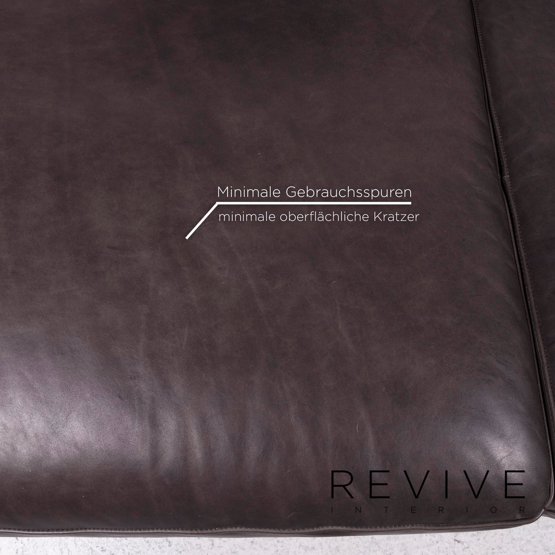 Natuzzi Leder Eckofa Anthrazit Grau Braun Sofa Funktion Couch #12017