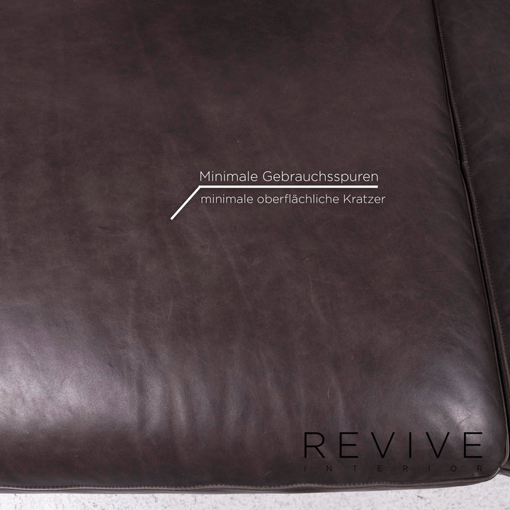 Natuzzi Leder Eckofa Anthrazit Grau Braun Sofa Funktion Couch #12017