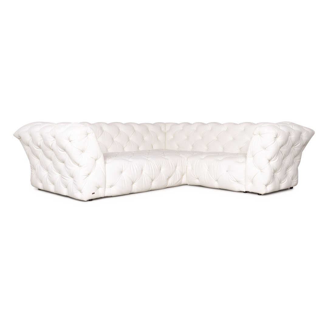 Bretz Marilyn Designer Leder Ecksofa Weiß Echtleder Sofa Couch #7480
