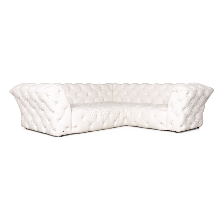Bretz Marilyn Designer Leder Ecksofa Weiß Echtleder Sofa Couch #7480