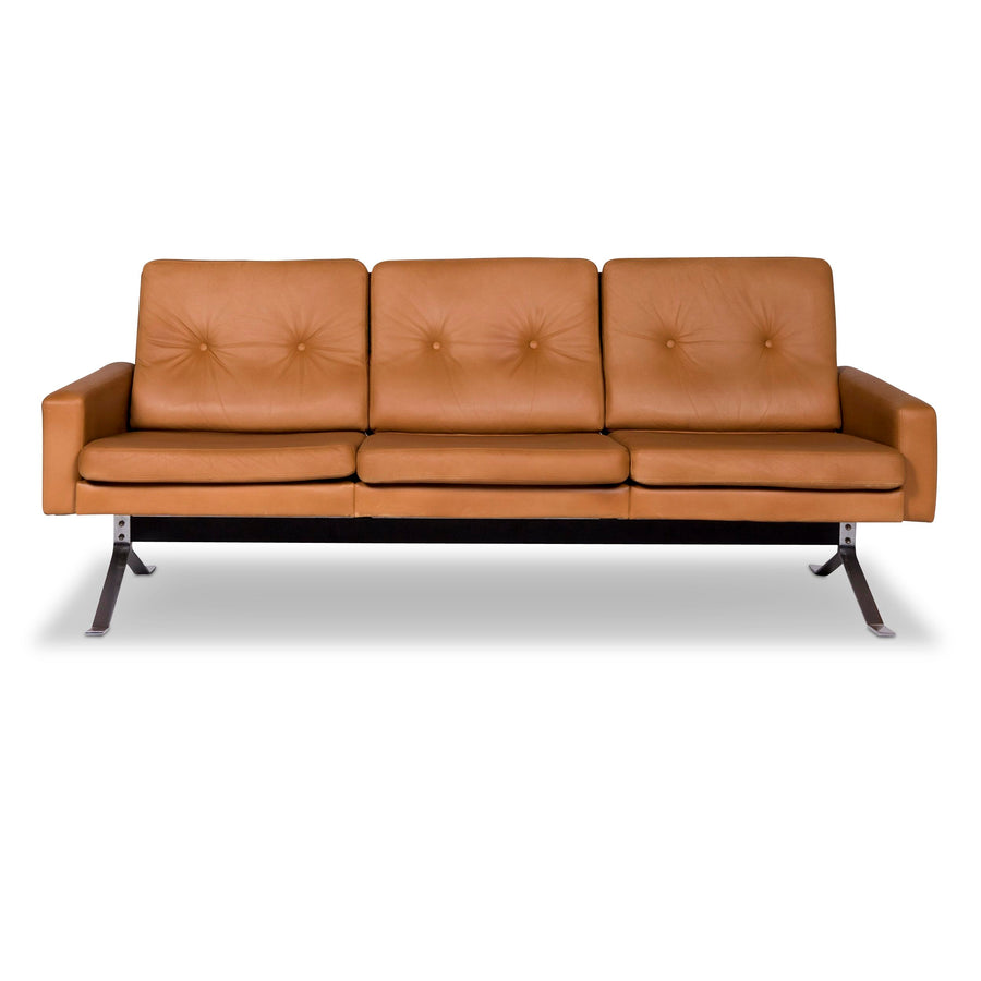 Designer Leder Sofa Braun Dreisitzer Couch #9512