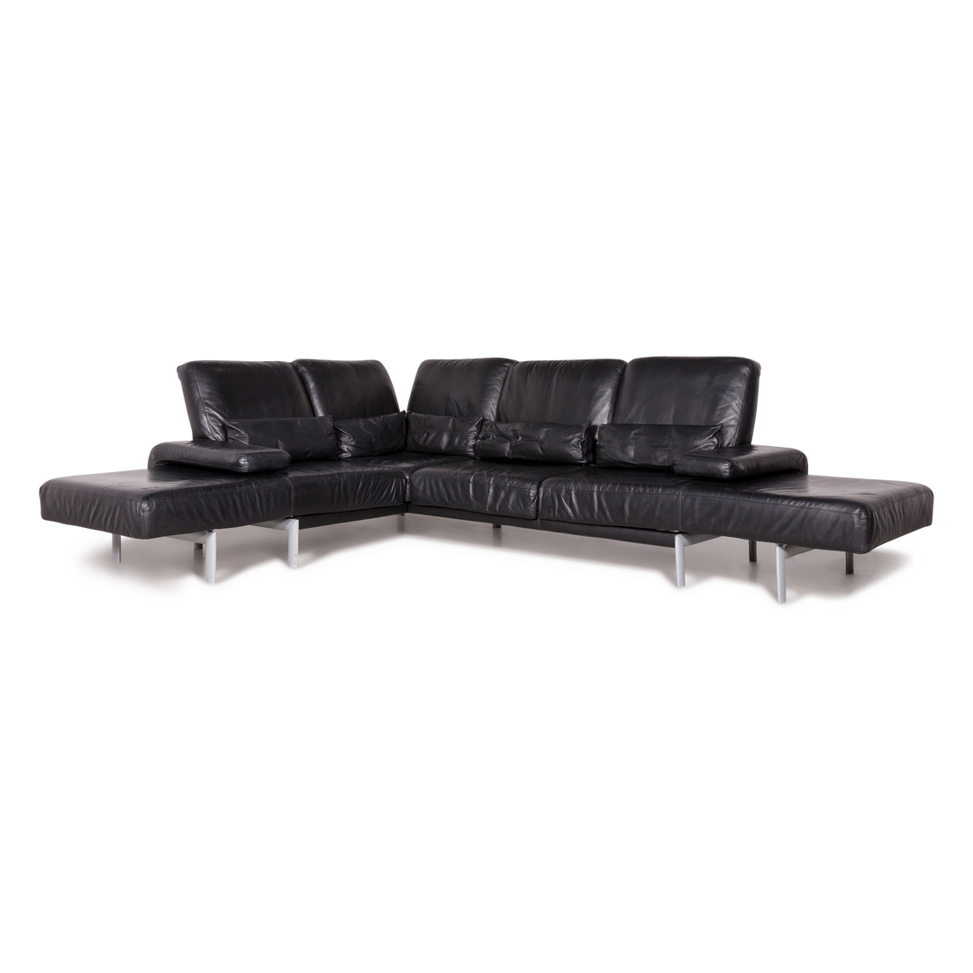 Willi Schillig Designer Leder Sofa Schwarz Ecksofa Echtleder Couch #8214