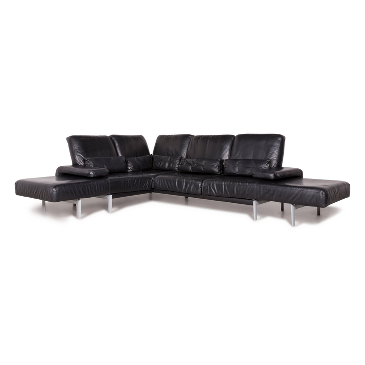 Willi Schillig Designer Leder Sofa Schwarz Ecksofa Echtleder Couch #8214