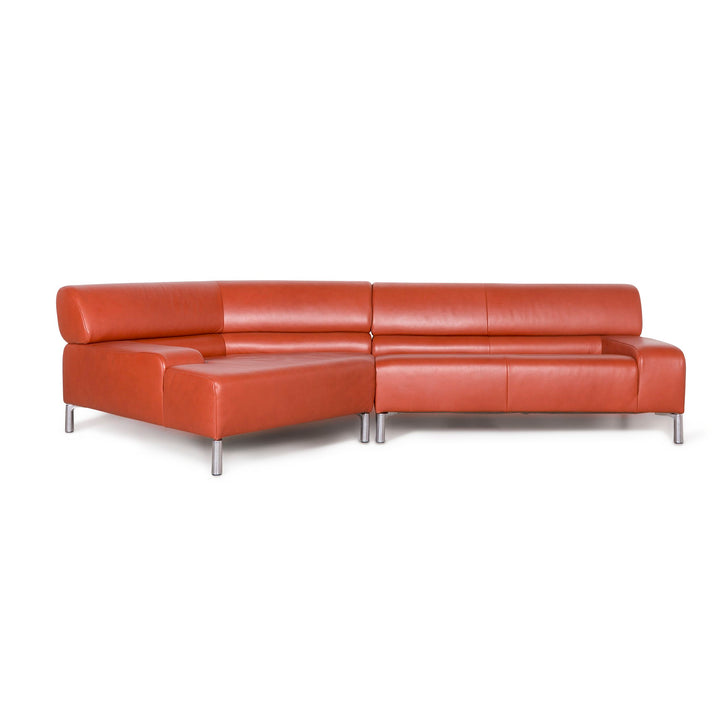 Koinor Designer Leder Ecksofa Orange Echtleder Sofa Couch #7568
