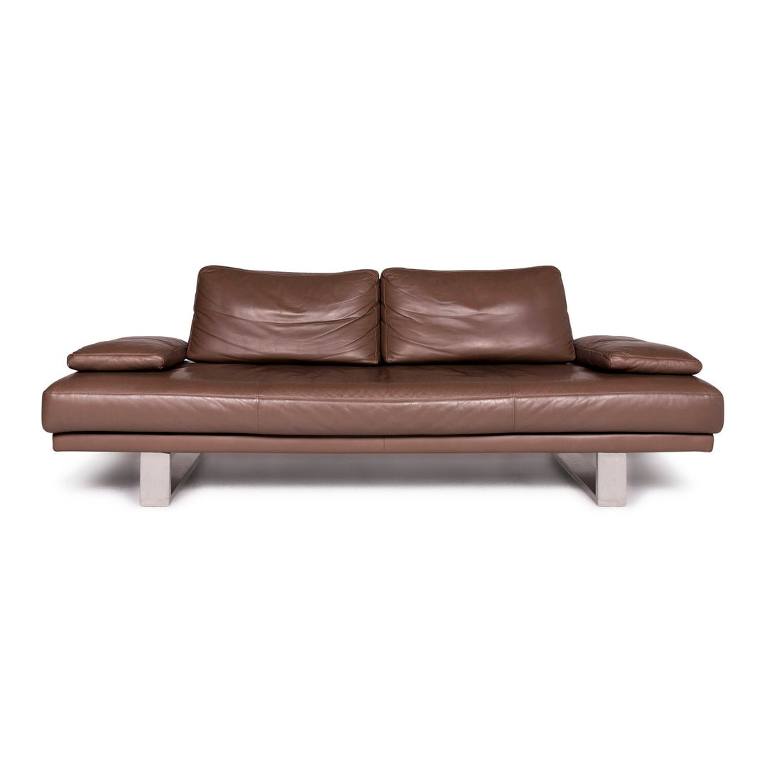Rolf Benz 6600 Designer Leder Sofa Braun Dreisitzer Couch #9494