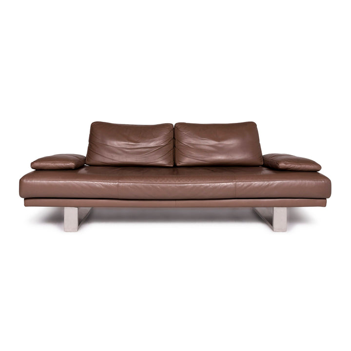 Rolf Benz 6600 Designer Leder Sofa Braun Dreisitzer Couch #9494