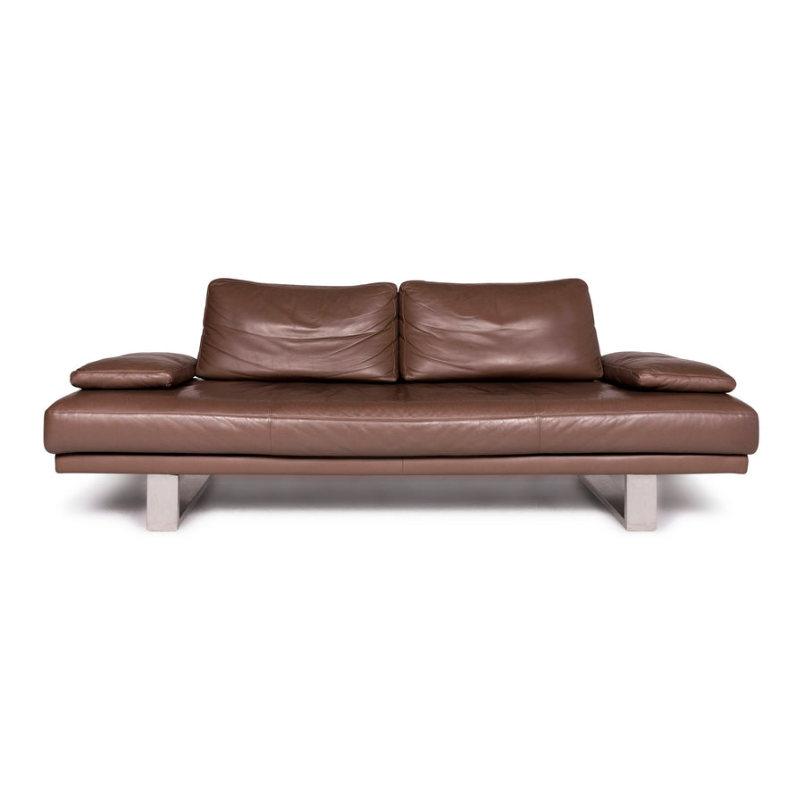 Rolf Benz 6600 Designer Leder Sofa Braun Dreisitzer Couch #9494