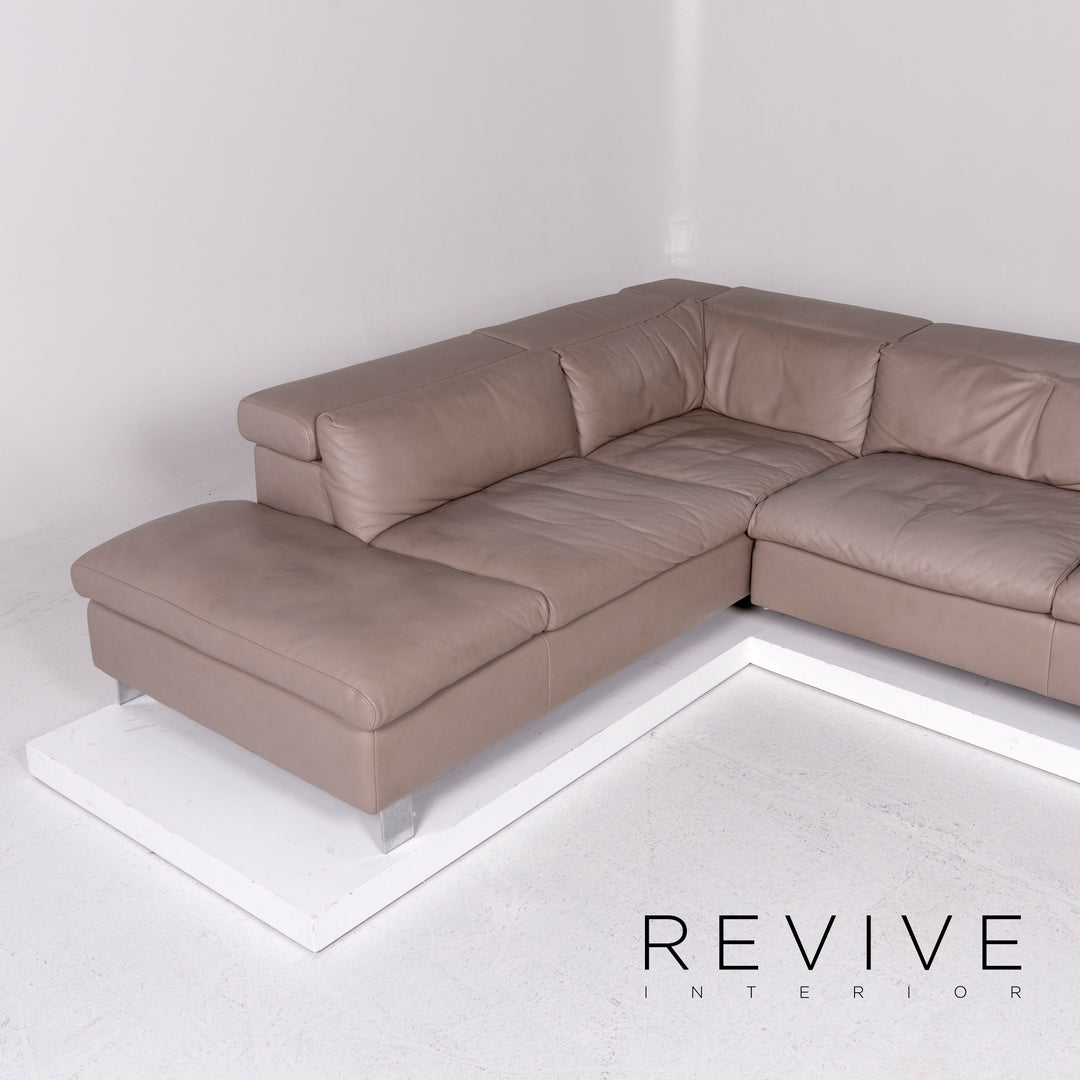 Ewald Schillig Leder Ecksofa Beige Grau Sofa Couch #10605