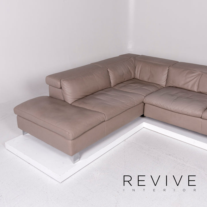 Ewald Schillig Leder Ecksofa Beige Grau Sofa Couch #10605