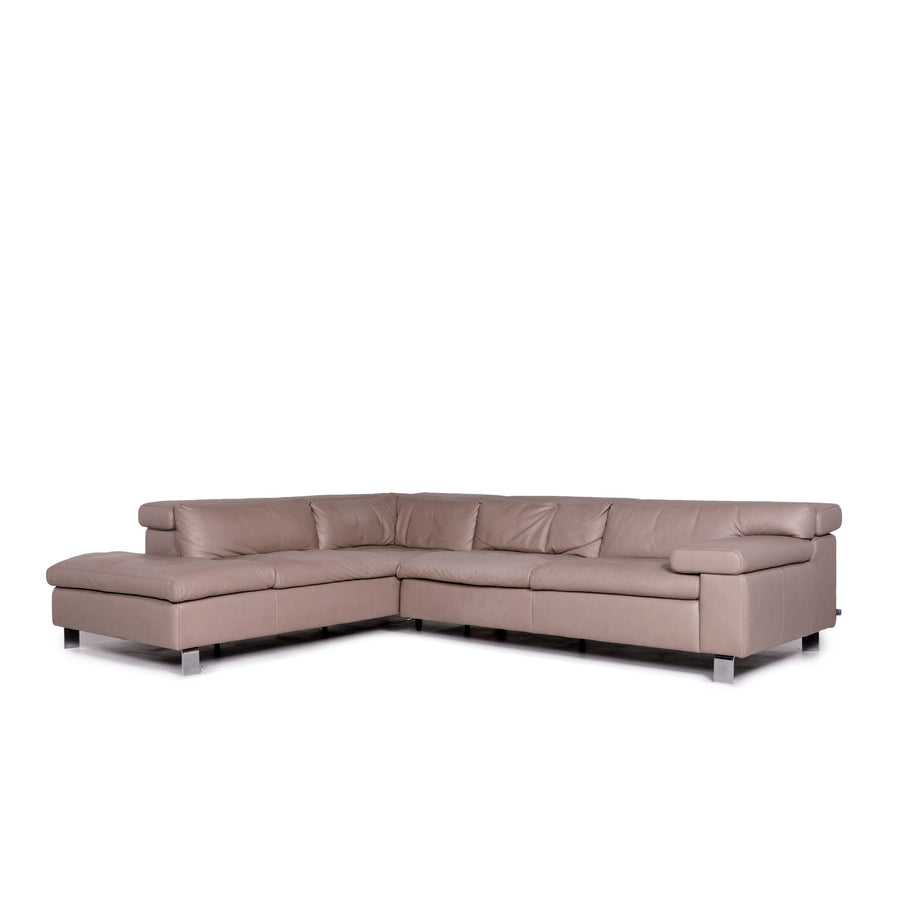 Ewald Schillig Leder Ecksofa Beige Grau Sofa Couch #10605