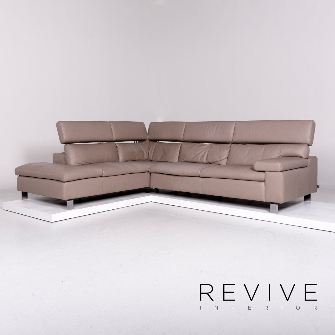Ewald Schillig Leder Ecksofa Beige Grau Sofa Couch #10605