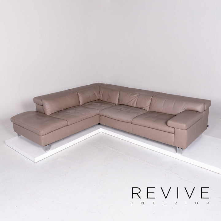 Ewald Schillig Leder Ecksofa Beige Grau Sofa Couch #10605