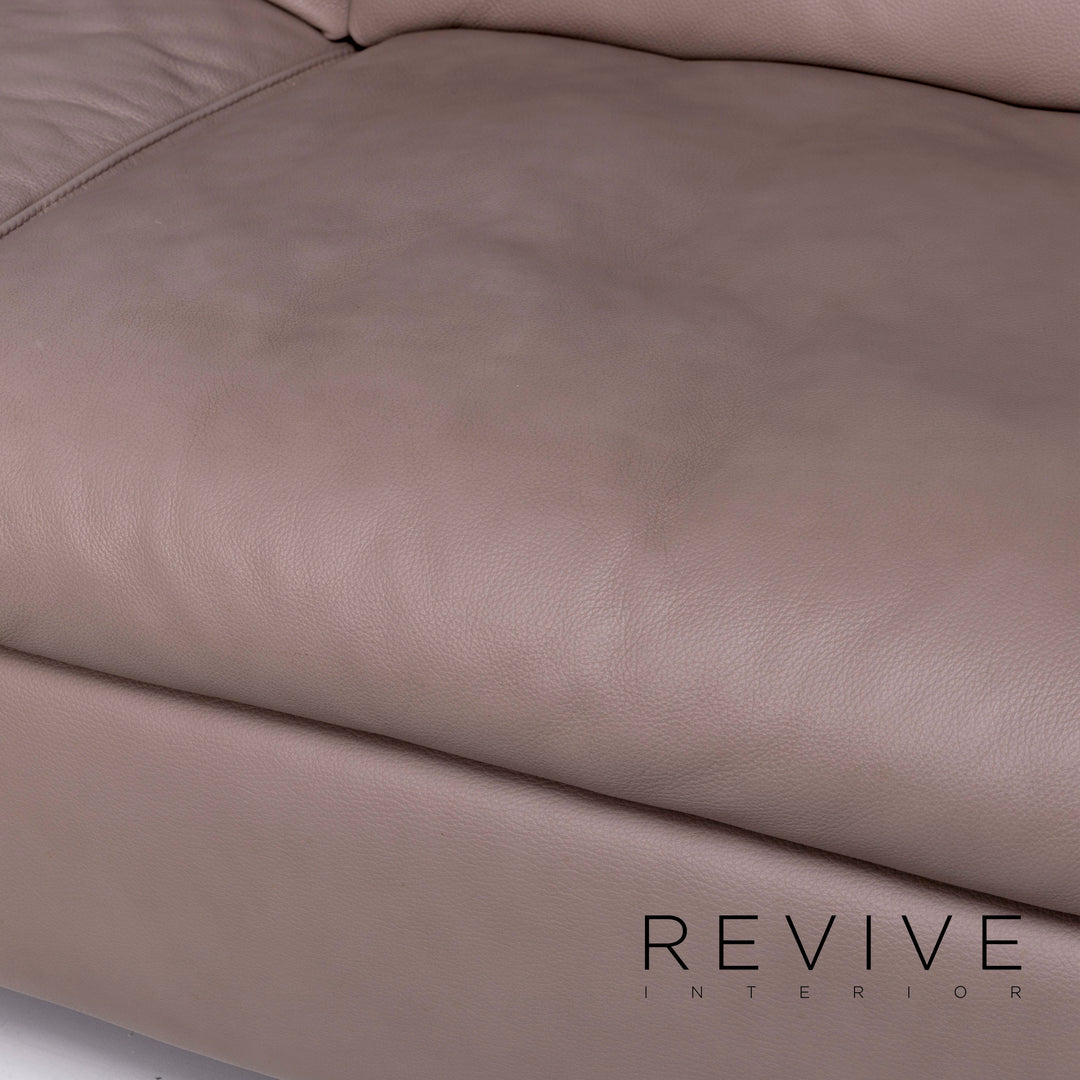 Ewald Schillig Leder Ecksofa Beige Grau Sofa Couch #10605