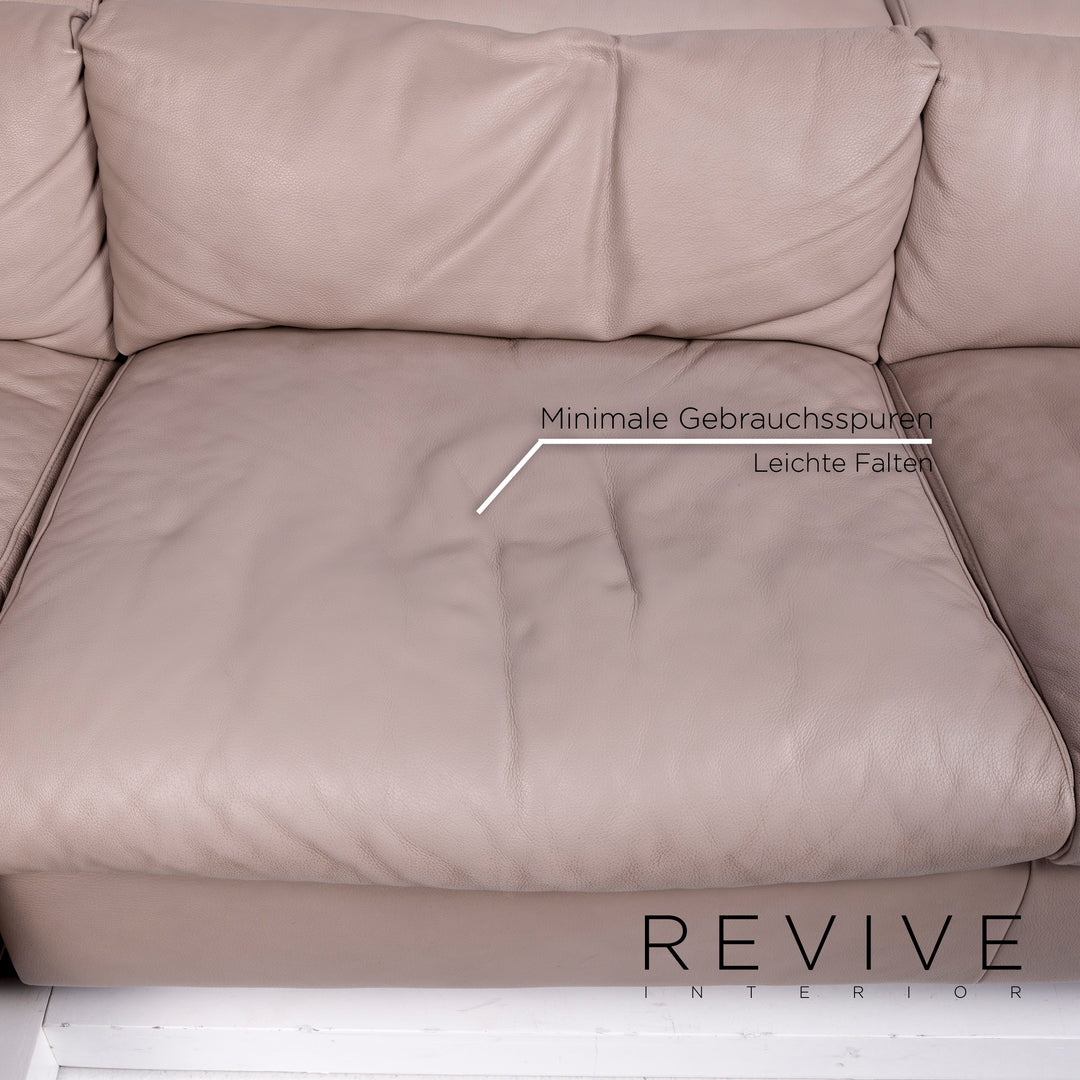 Ewald Schillig Leder Ecksofa Beige Grau Sofa Couch #10605