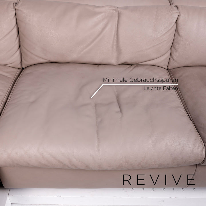 Ewald Schillig Leder Ecksofa Beige Grau Sofa Couch #10605