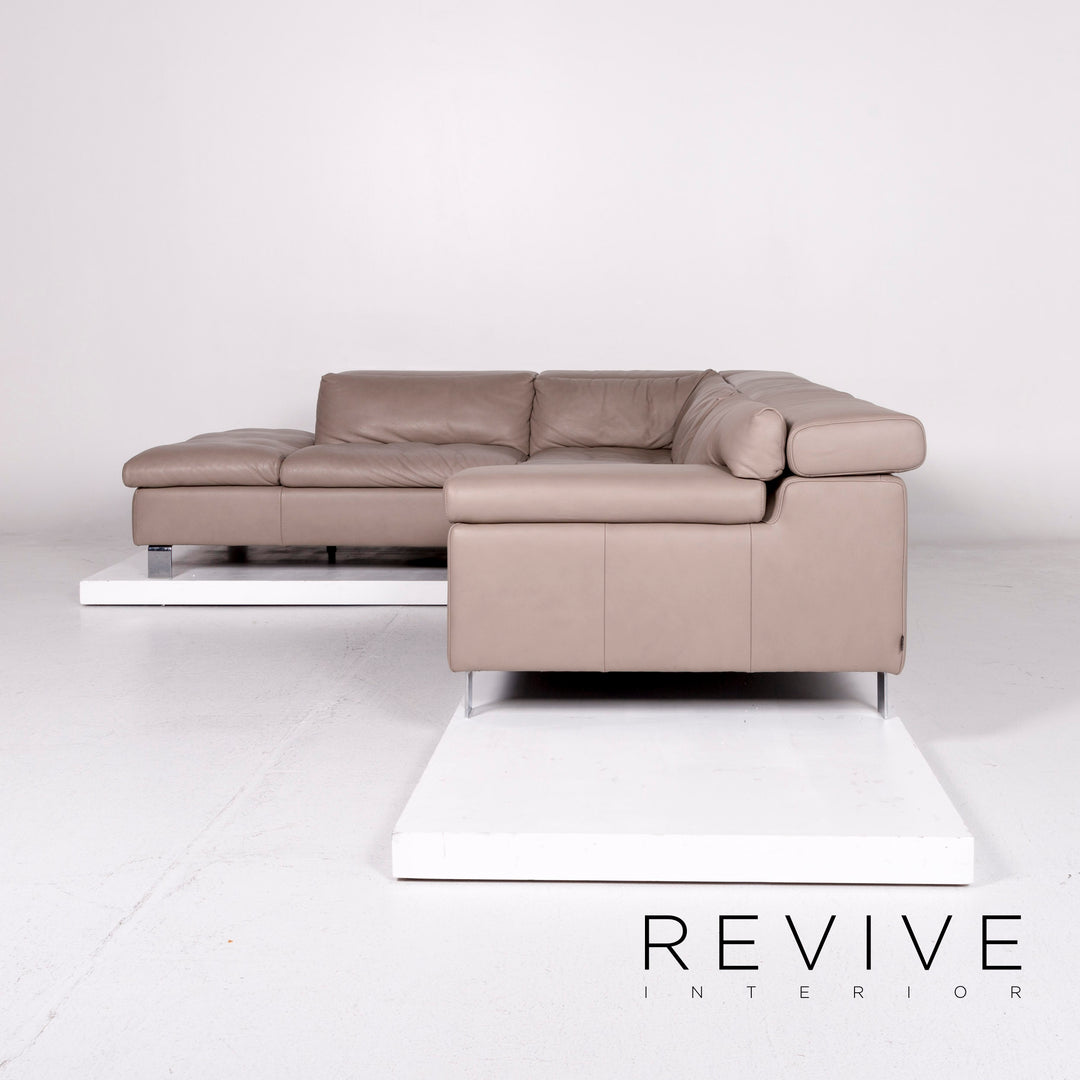 Ewald Schillig Leder Ecksofa Beige Grau Sofa Couch #10605