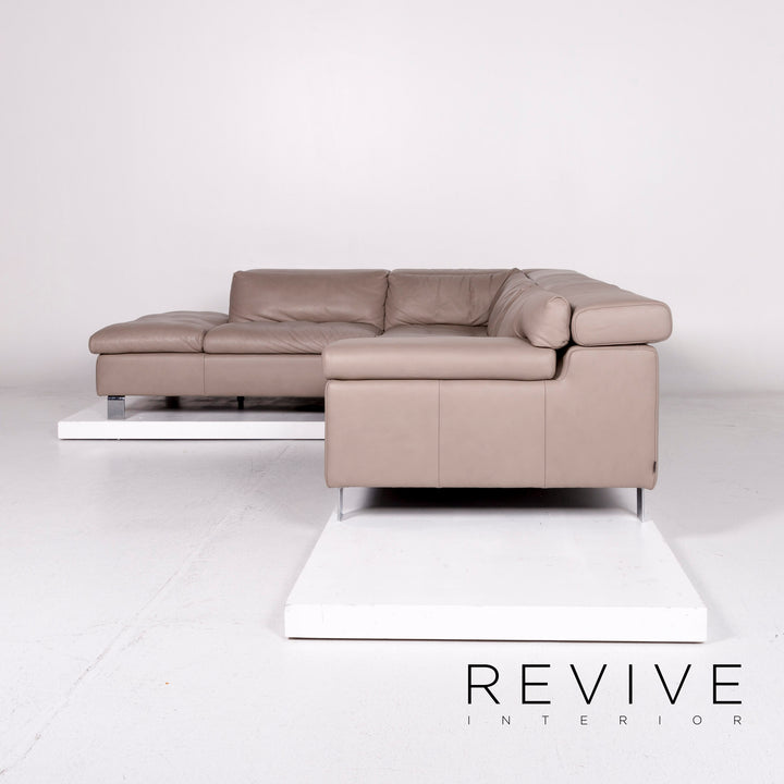 Ewald Schillig Leder Ecksofa Beige Grau Sofa Couch #10605