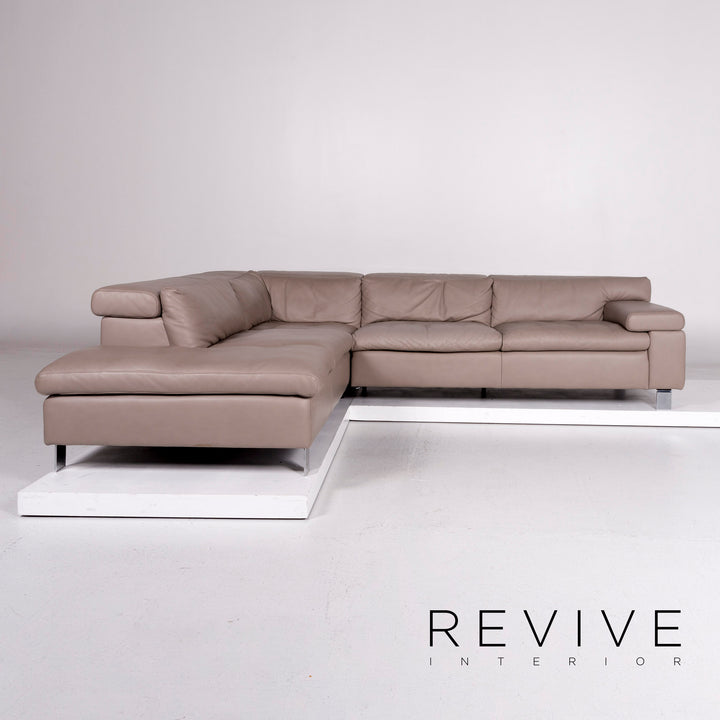 Ewald Schillig Leder Ecksofa Beige Grau Sofa Couch #10605