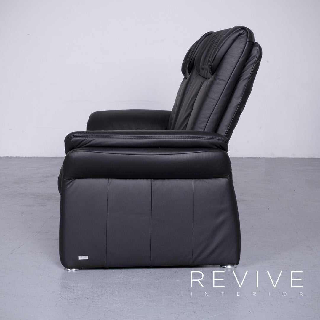 Casada Designer Leder Sofa Schwarz Zweisitzer Couch Funktion Modern Echtleder Ausstellungsstück #3480