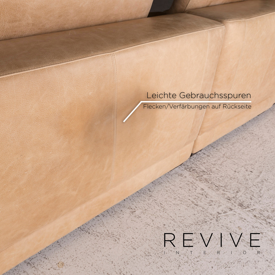 Machalke Leder Ecksofa Beige Sofa Funktion Couch #9674
