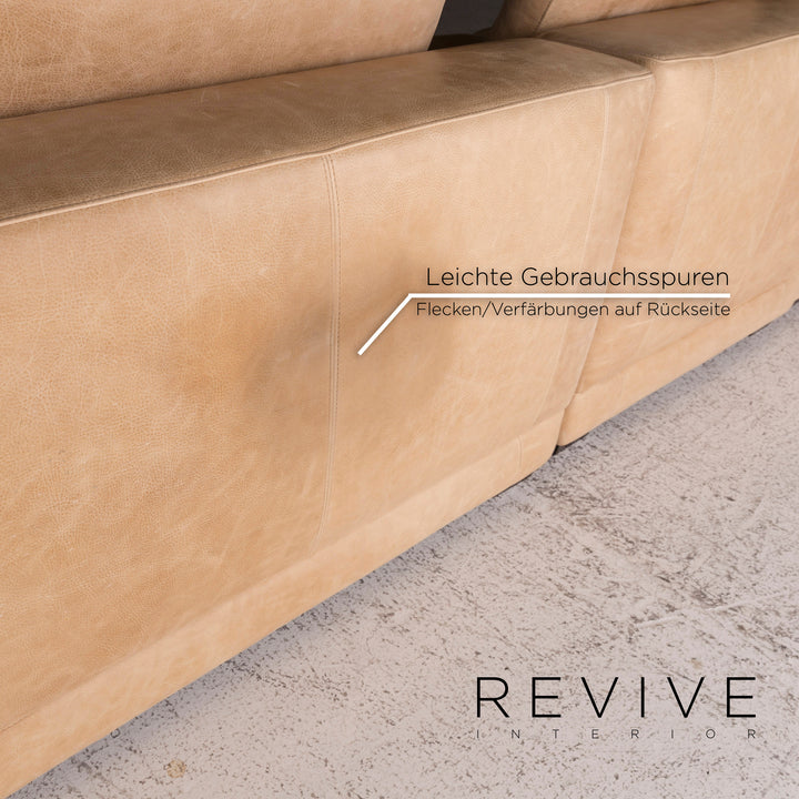 Machalke Leder Ecksofa Beige Sofa Funktion Couch #9674