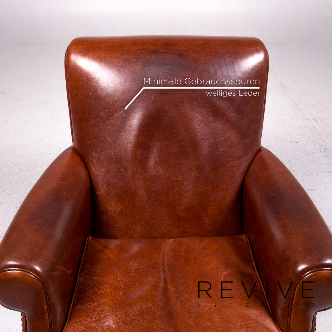 Baxter Charlotte Fauteuil en cuir Marron #9243