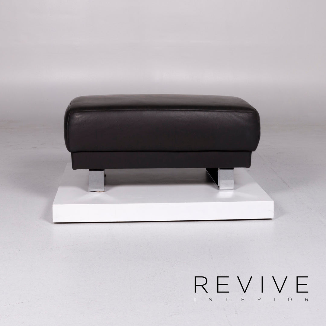 Tabouret design en cuir Mondo Anthracite #9888