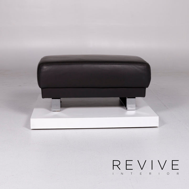 Tabouret design en cuir Mondo Anthracite #9888