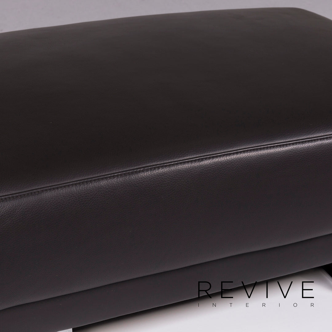 Tabouret design en cuir Mondo Anthracite #9888