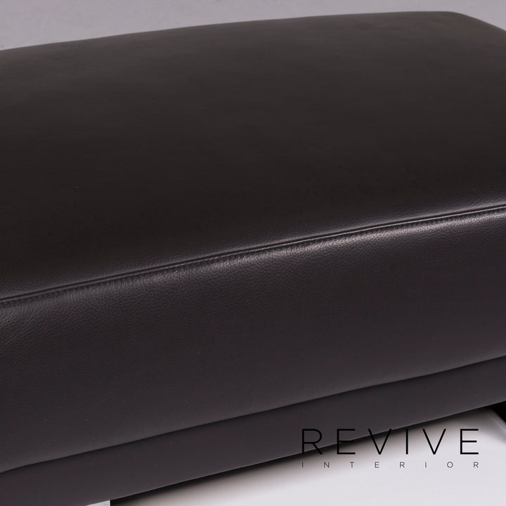 Tabouret design en cuir Mondo Anthracite #9888