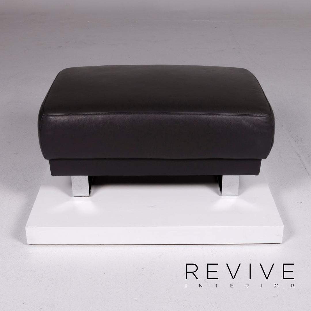 Tabouret design en cuir Mondo Anthracite #9888