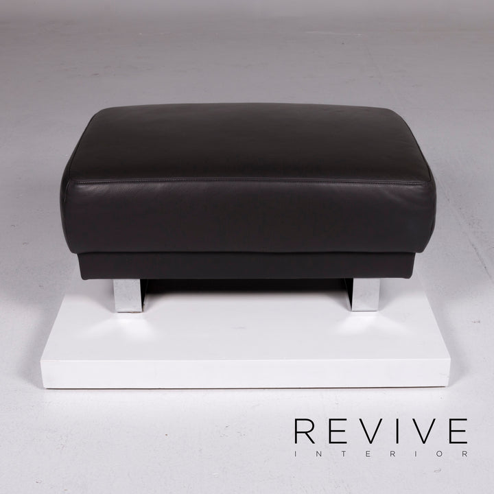 Tabouret design en cuir Mondo Anthracite #9888