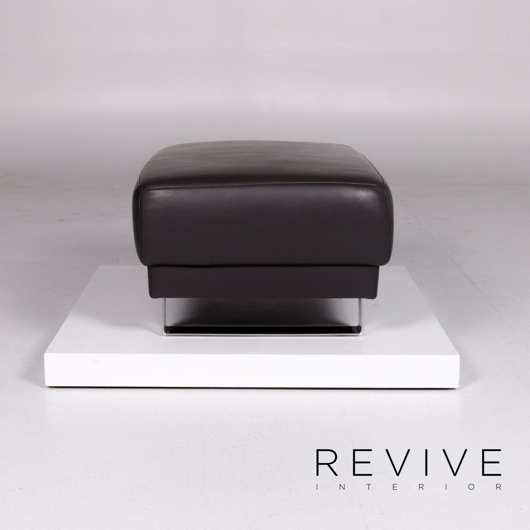 Tabouret design en cuir Mondo Anthracite #9888
