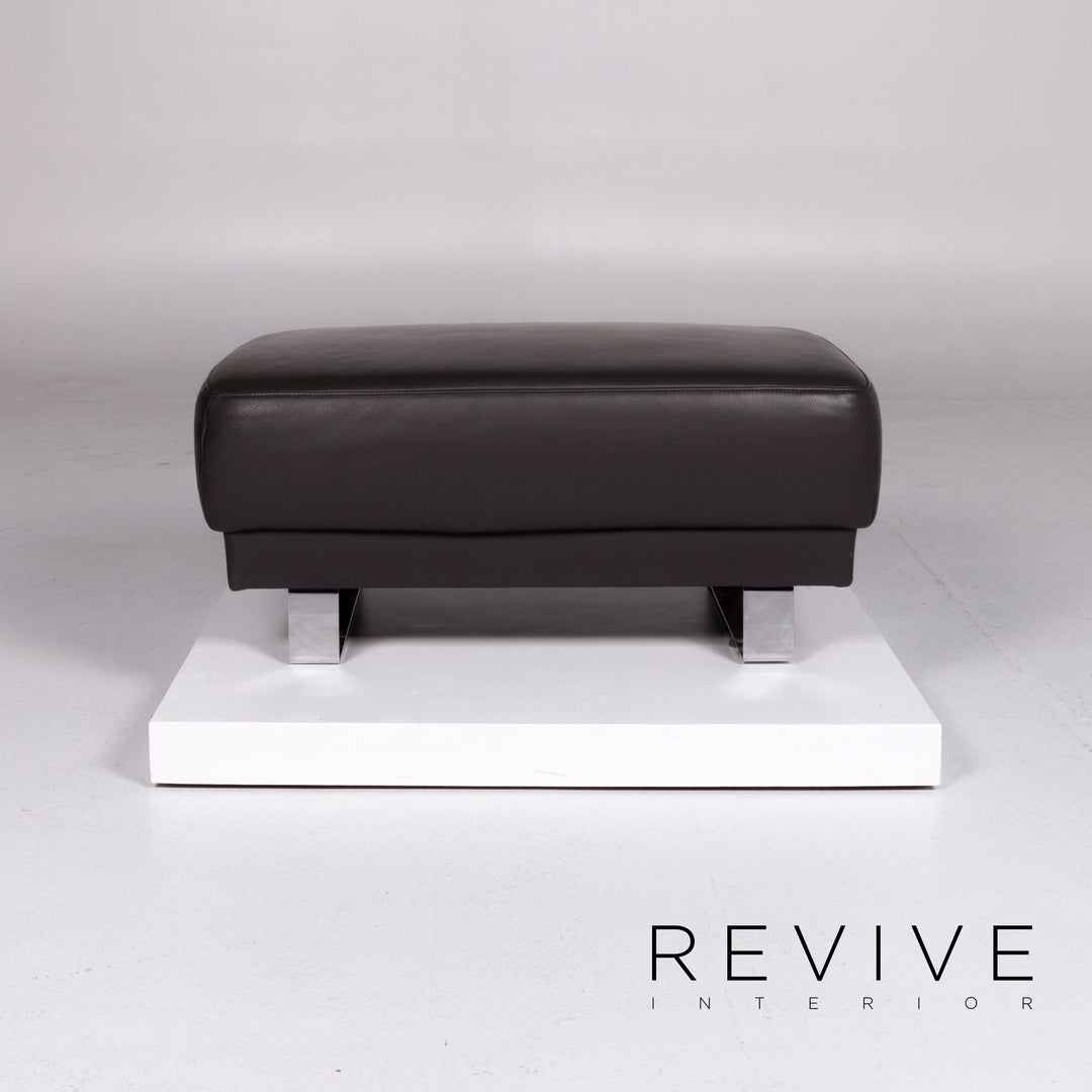 Tabouret design en cuir Mondo Anthracite #9888